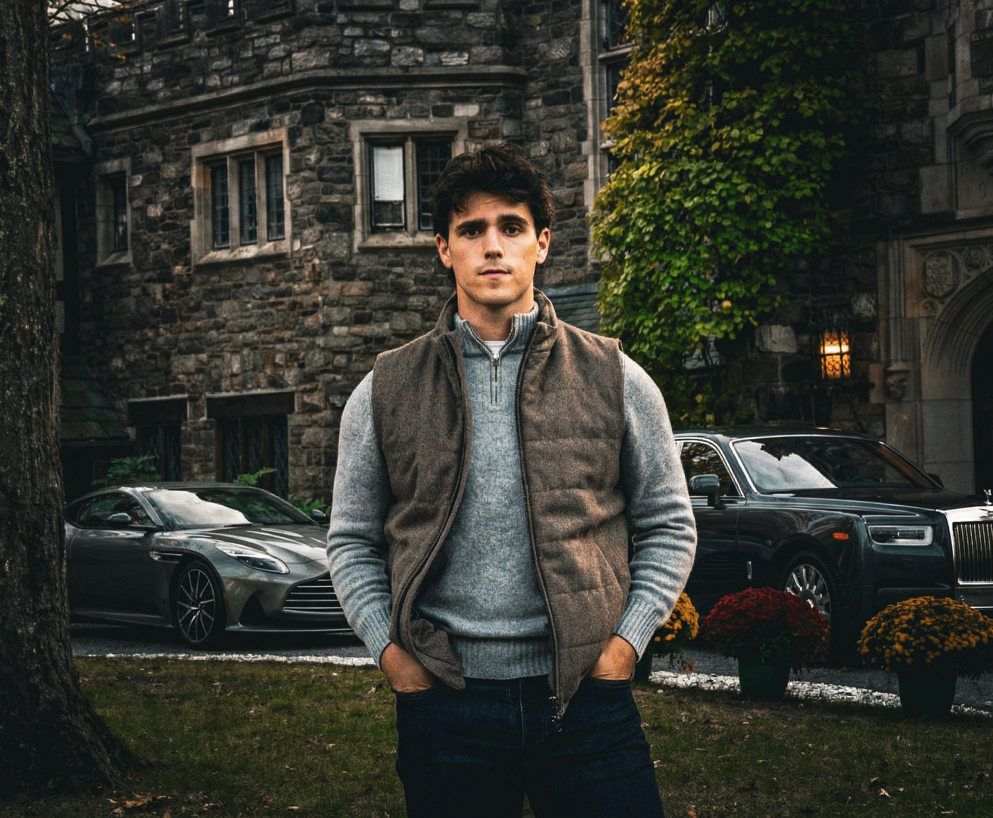 Savile Cashmere Half-Zip