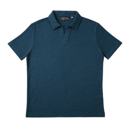 The Porto Azure Linen Polo