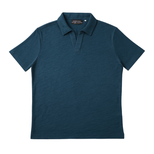 The Porto Azure Linen Polo