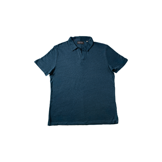 The Porto Azure Linen Polo